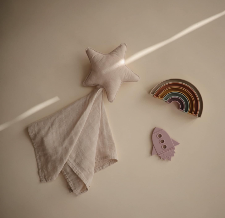 Star Pattern Organic Muslin Security Blanket