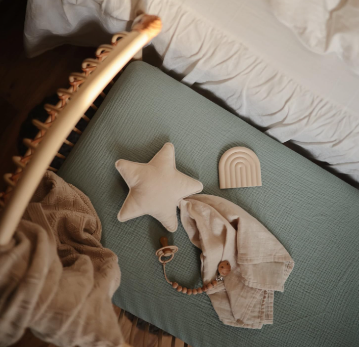 Star Pattern Organic Muslin Security Blanket - Image 2