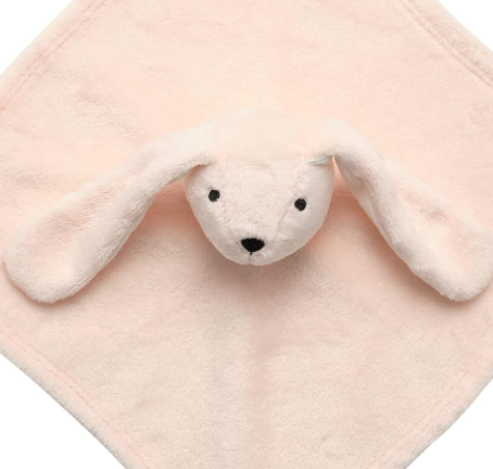 Pink Bunny Plush Baby Security Blanket - Image 2