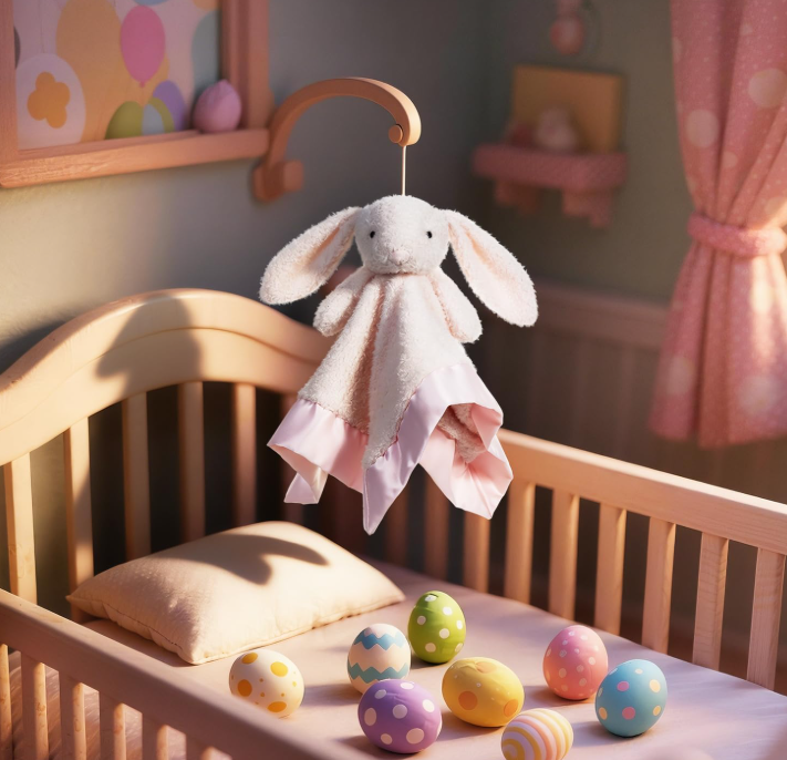 Pink Bunny Rabbit Security Blanket with Plush Toy
