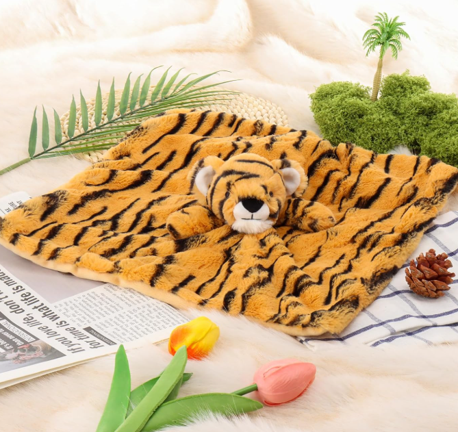Tiger Plush Security Blanket for Babies