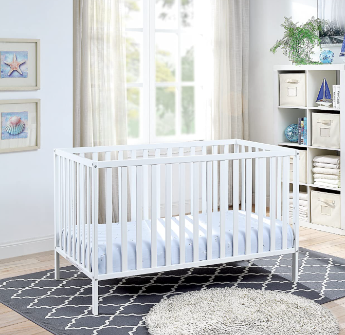Three-in-One Convertible Baby Crib, White