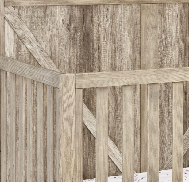 Four-in-One Convertible Baby Crib, Vintage Chestnut Finish - Image 2