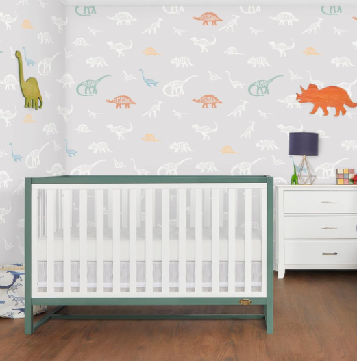 Five-in-One Convertible Baby Crib, Jungle Green Finish - Image 2