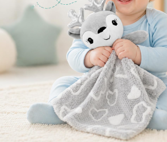 Deer Baby Security Blanket with Plush Lovey