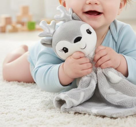 Deer Baby Security Blanket with Plush Lovey - Image 2