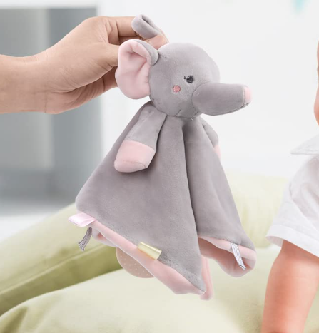 Elephant Security Blanket with Tags and Teether