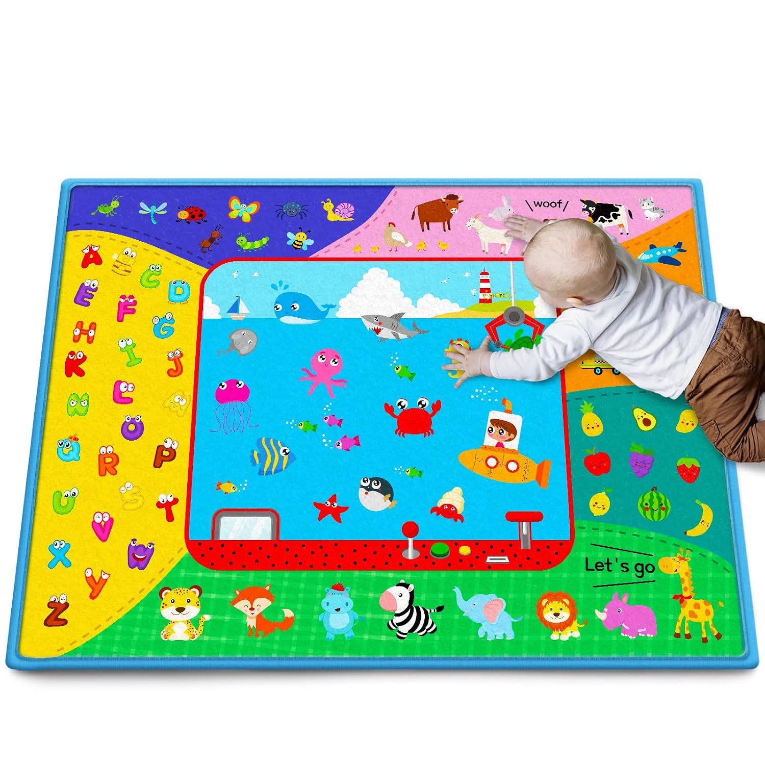 Soft Baby Play Mat for Floor, Foldable Fabric Baby Crawling Mat Rug - Image 2
