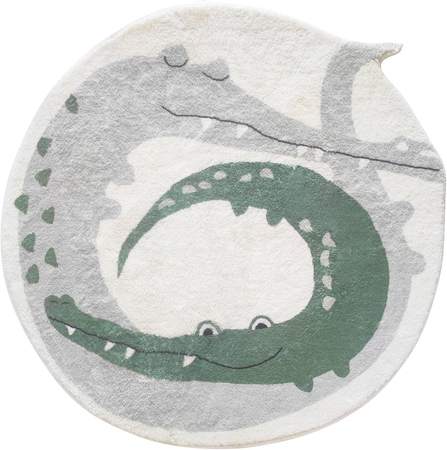 Crocodile Soft Plush Round ABC Rug for Kids Room, Alphabet Rug Non Slip Nursery Rug Bedroom Playroom Rug Washable Classroom ABC Circle Rug for Kids Baby Toddlers - Image 2